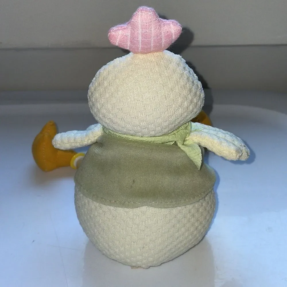 NWT Lee & Lee soft chicken pink &‎ green with wooden bead legs